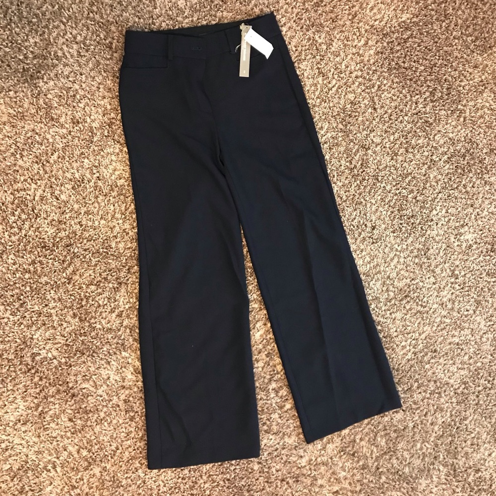 Navy high waisted trousers